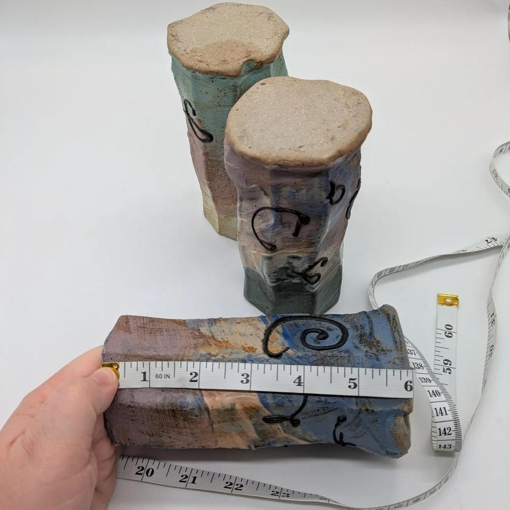 Handmade Colorful Abstract Ceramic Vases Set Of 3